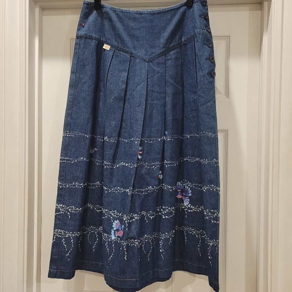 Pacino Jeans vintage denim Pleated skirt, Small